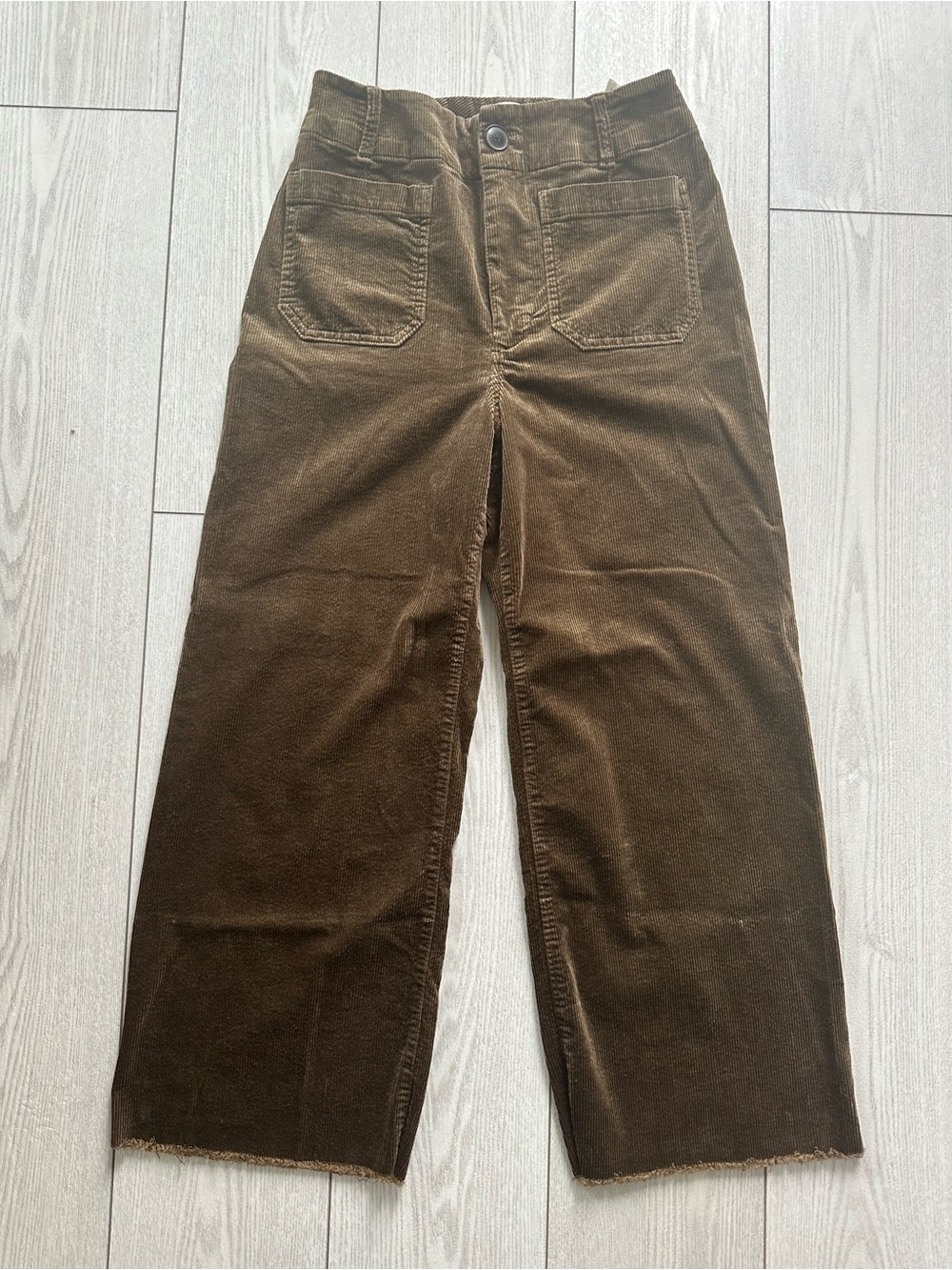 Maeve Women's Corduroy Wide-Leg Pants in Dark Brown size 28